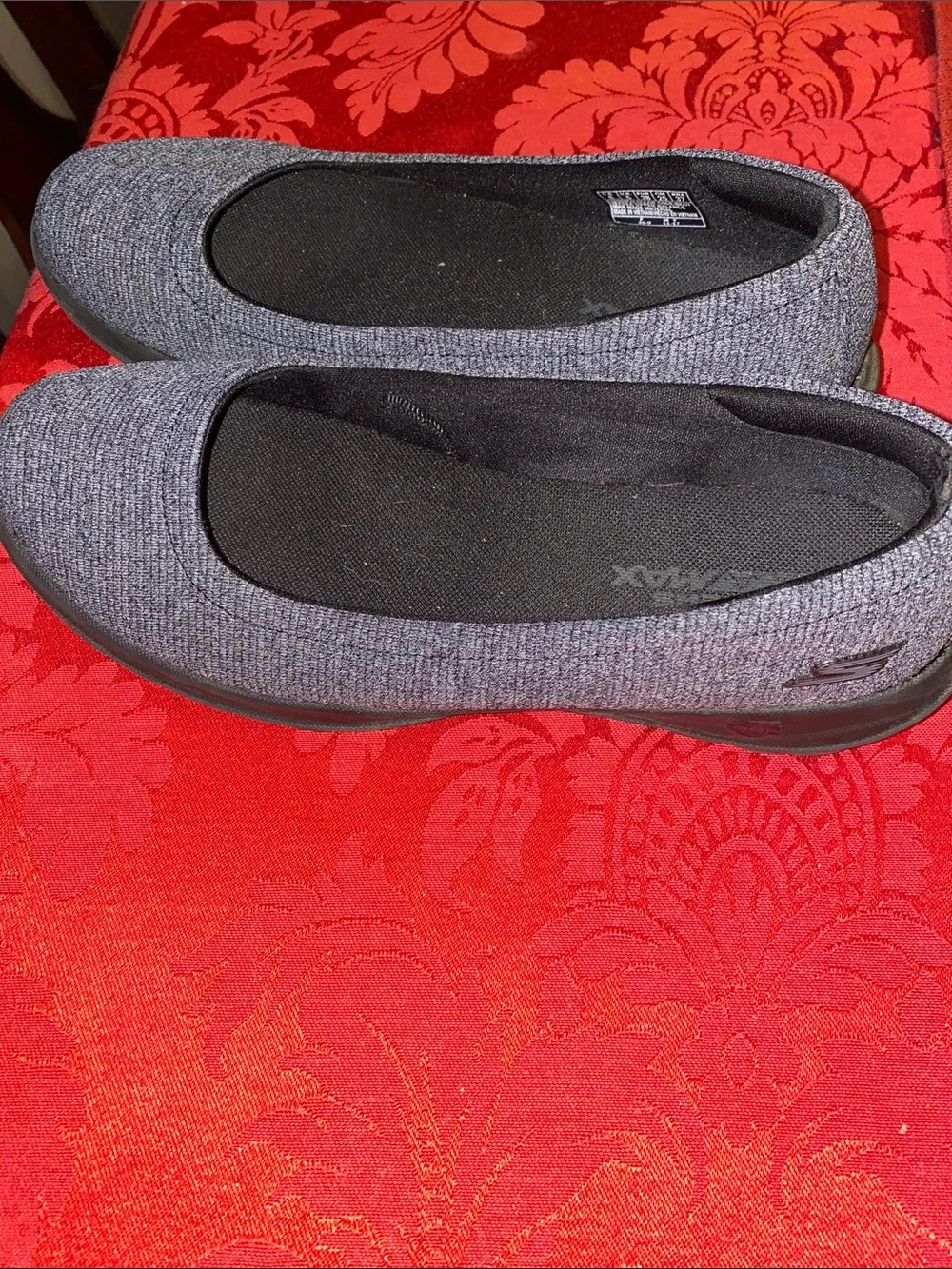 Skechers Women's Gray Knit Slip-On Flats